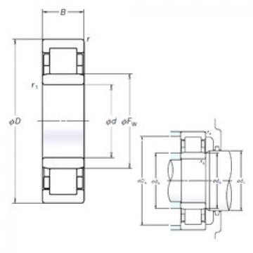 Original SKF Cylindrical Roller Bearings NU210EM NSK