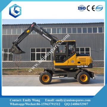 7.5 Ton Wheel Excavator for Sale with Hydraulic Transimission