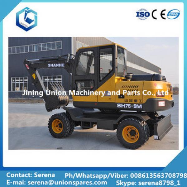 Quality assured professional china small mini wheel excavator 7.5tons SH75-9M #1 image
