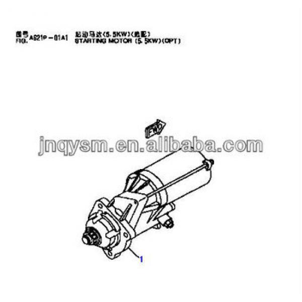 Excavator parts starting motor 5.5kw for pc200-6 S6D102E engine #1 image