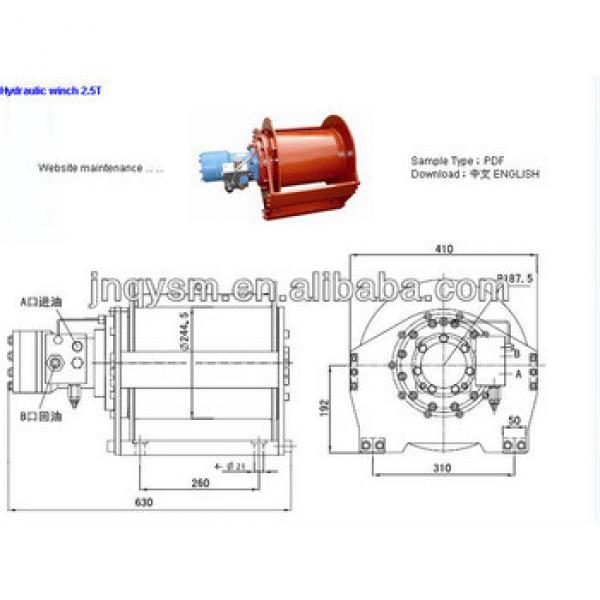 Supply all new high quality Spool valve hydraulic motor swinch winch 2.5T #1 image