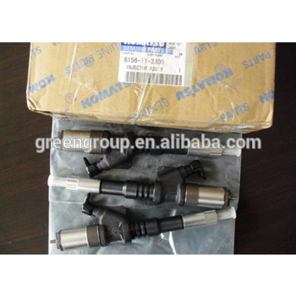 PC400-7 fuel injector 6156-11-3300, SA6D125E ENGINE PART INJECTOR 6156-11-3300 FOR PC450-7 PC400-7 EXCAVATOR #1 image