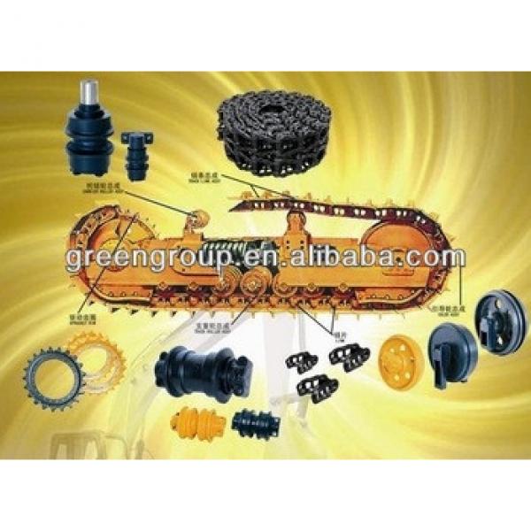 excavator undercarriage parts,crawler assembly,rubber tracks,track shoes,driving wheel,track roller,guide wheel,sprocket,bearing #1 image