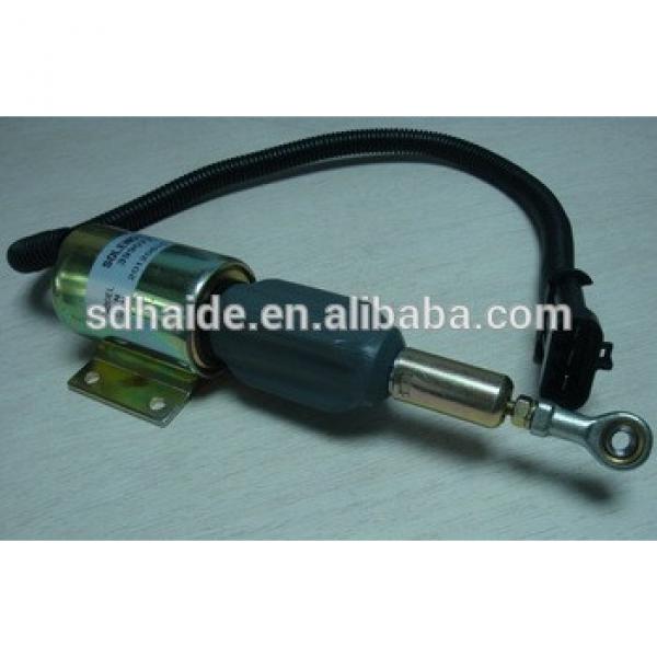 engine stop solenoid,flameout switch for excavator bobcat,doosan,kato,kobelco,kubota,sumitomo,takeuchi,volvo #1 image