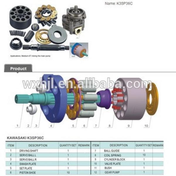 Replacement Kawasaki k3sp36 series hydraulic piston pump spare parts #1 image